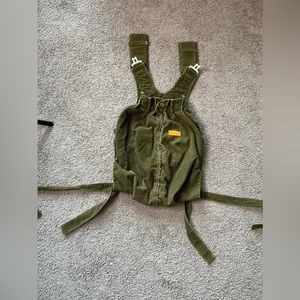 Vintage Snugli forest green corduroy baby carrier